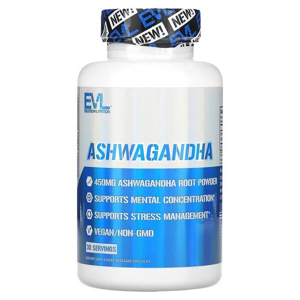 EVLution Nutrition - Ashwagandha, 30 vegetabiliska kapslar | Veganska produkterHälsa och välbefinnandeHälsokost | Apoteka