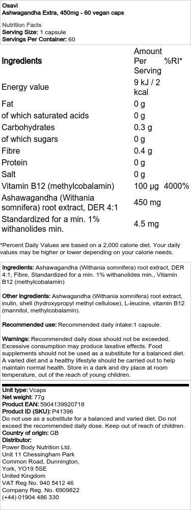 450 mg - 60 veganske kapsler