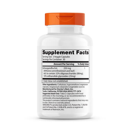 Doctor's Best - Ashwagandha med Sensoril, 125 mg - 60 vegetabiliska kapslar - Bild 5