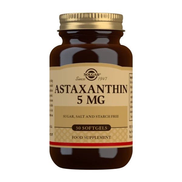 Solgar - Astaxantin, 5 mg - 30 mjuka kapslar | Vitaminer och mineralerHälsa och välbefinnandeMental fokus och minneHälsokostSkönhetAstaxantin | Apoteka