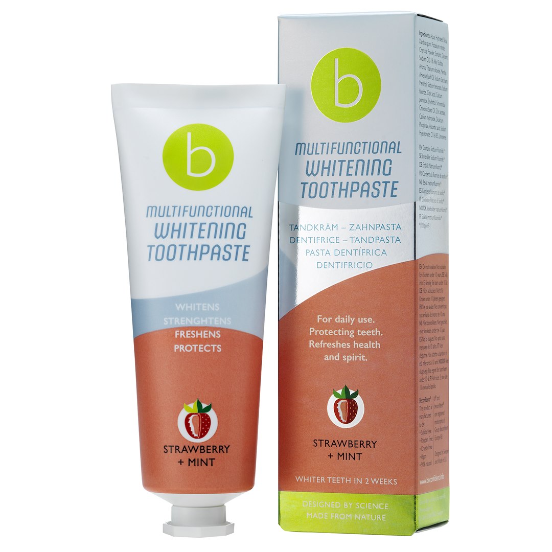 BECONFIDENT Multifunctional whitening toothpaste with strawberry and mint flavour (75 ml)