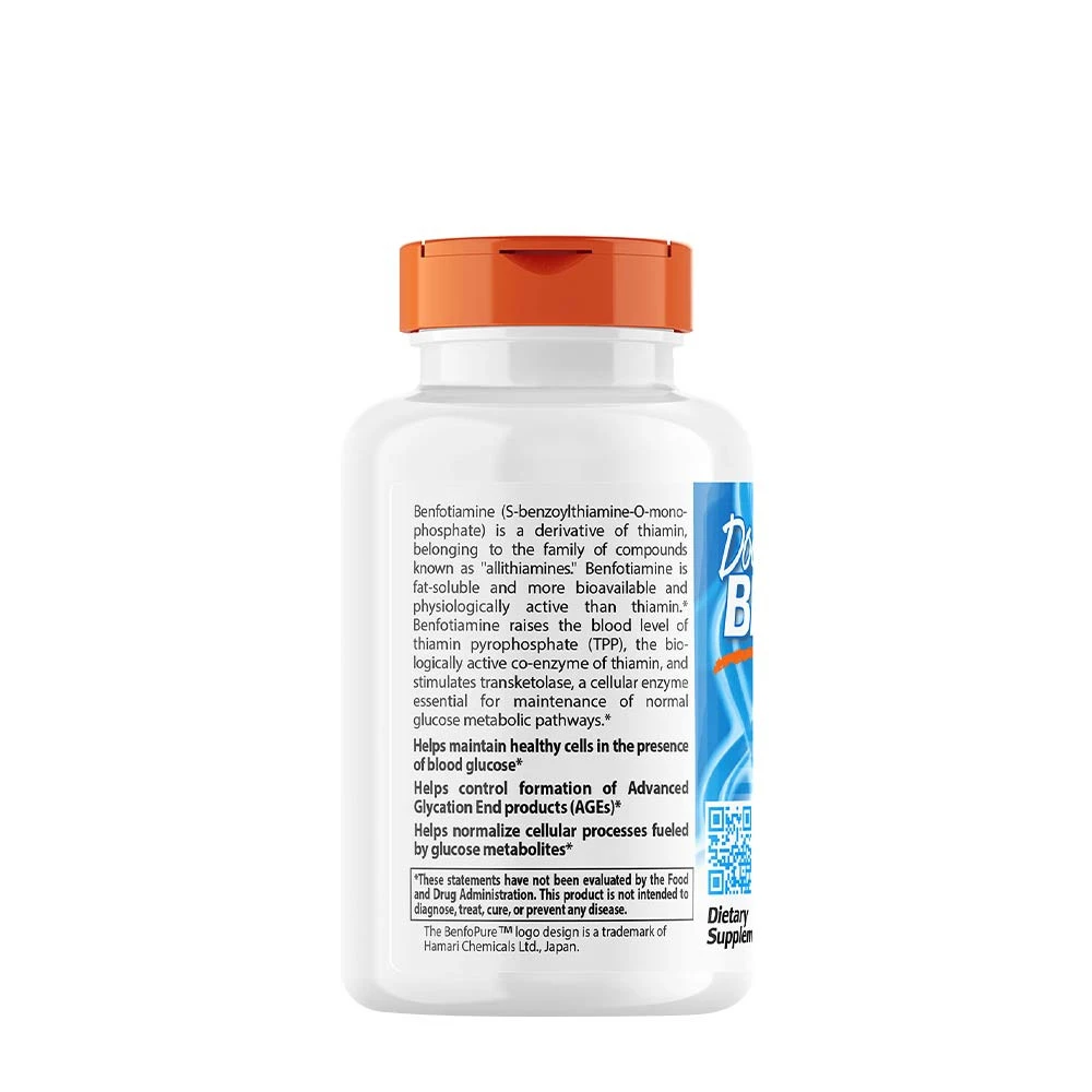 Doctor's Best - Benfotiamin med BenfoPure, 150 mg - 120 vegkapslar - Bild 3