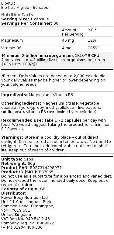 Bio-Kult Migra - 60 kapslar - Bild 2