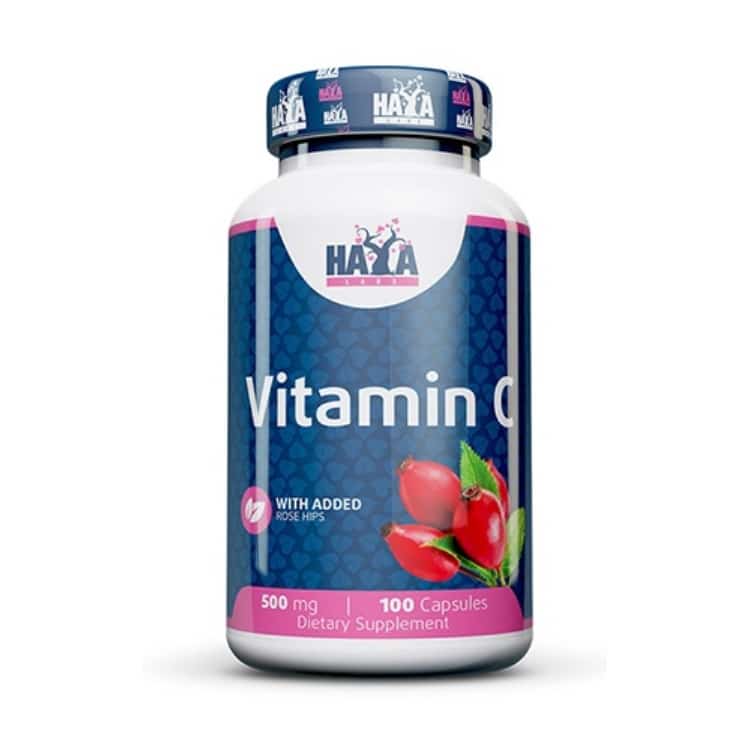 Haya Labs - C-vitamin med Nypon, 500 mg, 100 kapslar | Vitaminer och mineralerHälsa och välbefinnandeEnstaka vitaminerVitamin C | Apoteka