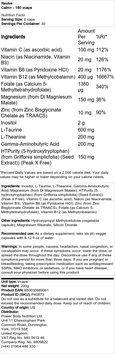 Revive - Calm+, 180 kapslar - Bild 2