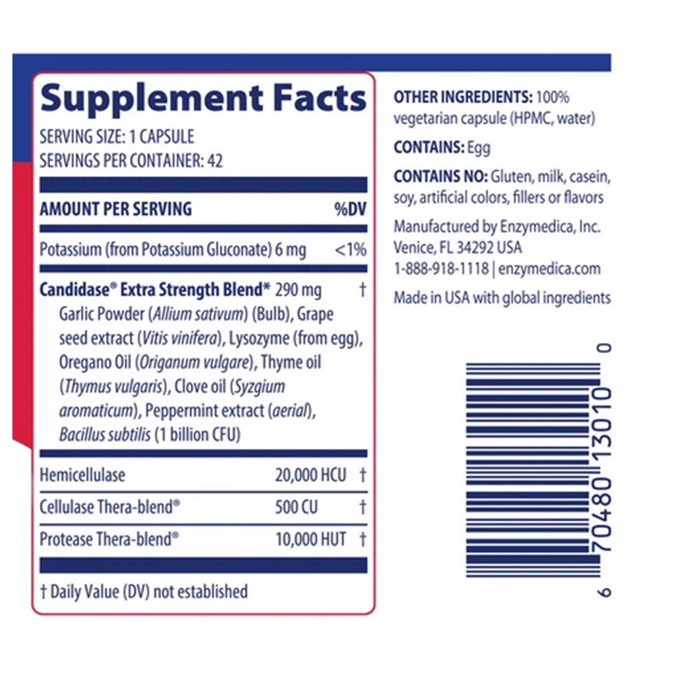 Enzymedica - Candidase Extra Strength, 42 kapslar - Bild 5