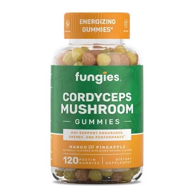 Fungies - Cordyceps Svampgummin, Mango &amp; Ananas, 120 stycken | Vitaminer och mineralerVeganska produkterHälsa och välbefinnandeHälsokostUthållighet | Apoteka