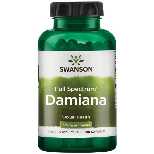Swanson - Damiana, 510 mg, 100 kapslar | Vitaminer och mineralerHälsa och välbefinnandeSexuell hälsaÖrttillskottHälsokostÖrter och växtbaserade preparat | Apoteka