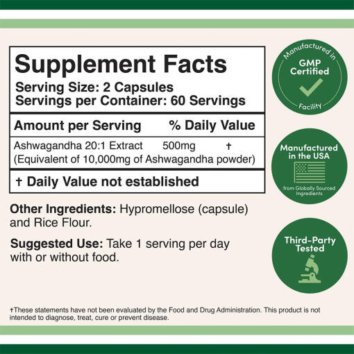 Double Wood Supplements - Ashwagandha (120 kapslar) - Bild 2