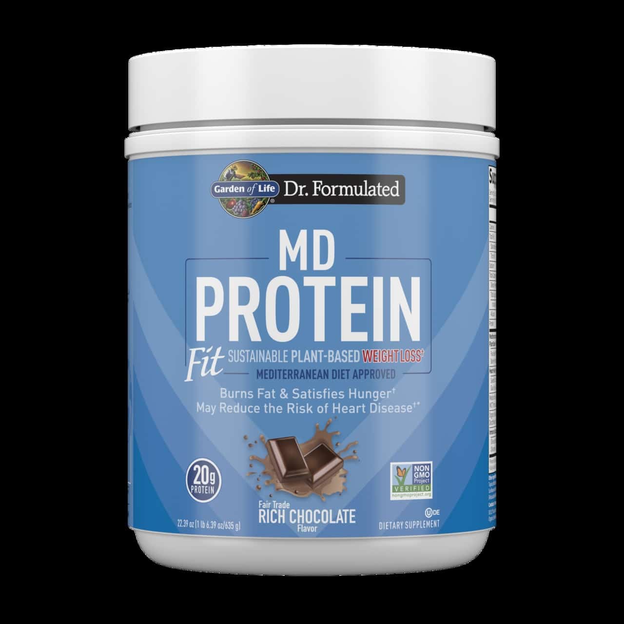 Garden of Life - Dr. Formulated MD Protein FIT Hållbart växtbaserat pulver, rik på choklad - 635g | Hälsa och välbefinnandeHälsokostNordisk vitalitet | Apoteka