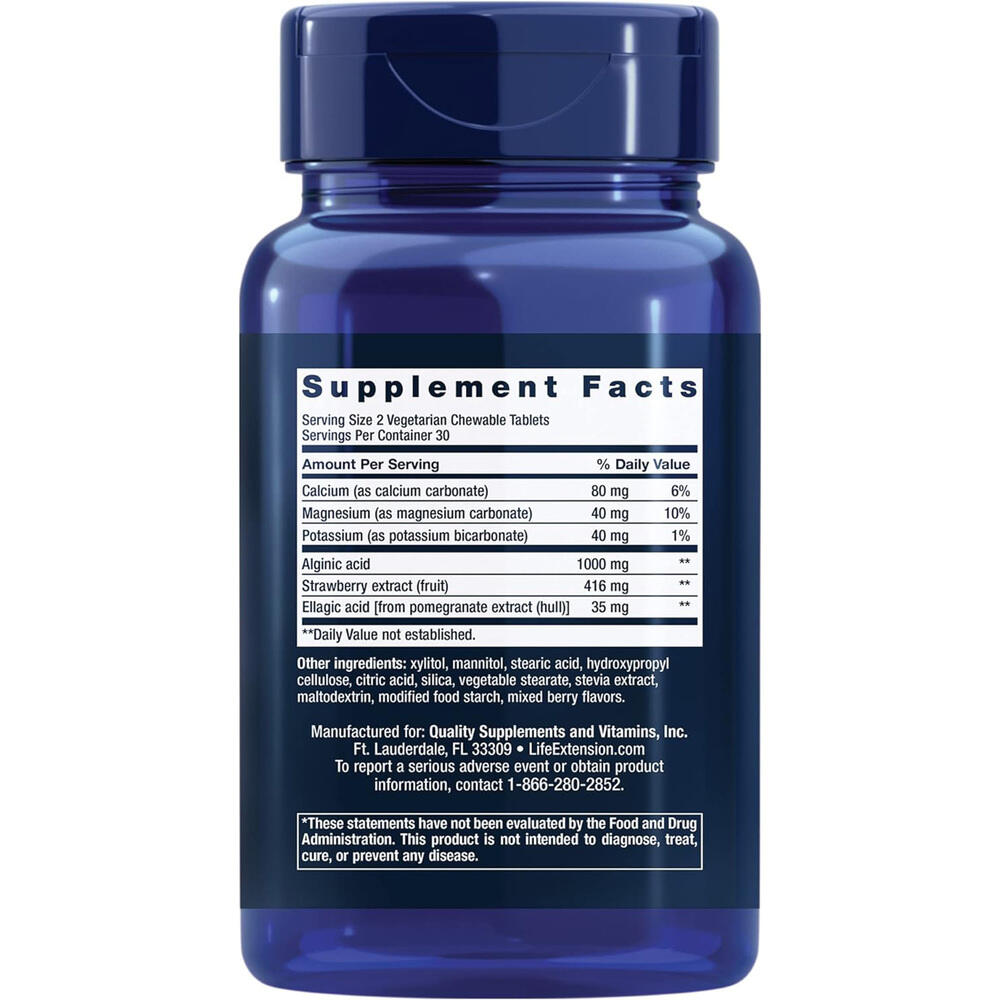 Life Extension - Esophageal Guardian, Bärsmak - 60 tuggtabletter för vegetarianer - Bild 3
