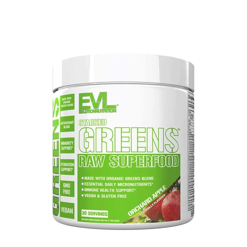 EVLution Nutrition - Stacked Greens, 30 portioner, Äppelträdgård | Vitaminer och mineralerVeganska produkterHälsa och välbefinnandeAntioxidanterHälsokostSpirulina | Apoteka
