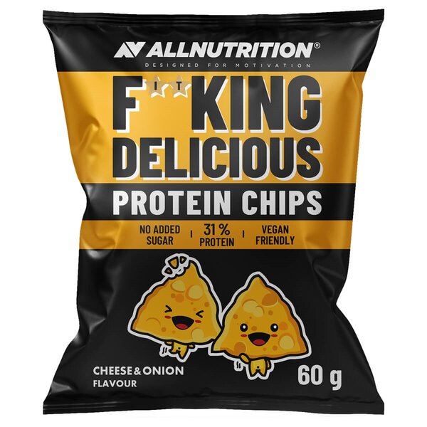 Allnutrition - Fitking Delicious Proteinchips, Ost och Lök, 60g | Veganska produkterHälsokost | Apoteka