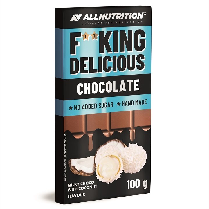 Allnutrition - Fitking Läcker Choklad, Mjölkchoklad med Kokos - 100g | Hälsa och välbefinnandeHälsokost | Apoteka