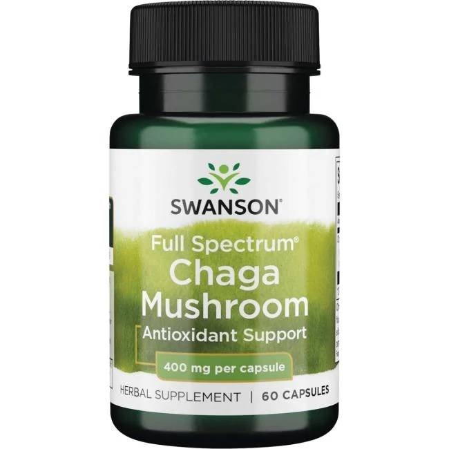 Swanson - Fullspektrum Chaga Svamp, 400 mg - 60 kapslar | Vitaminer och mineralerHälsa och välbefinnandeAntioxidanterHälsokost | Apoteka