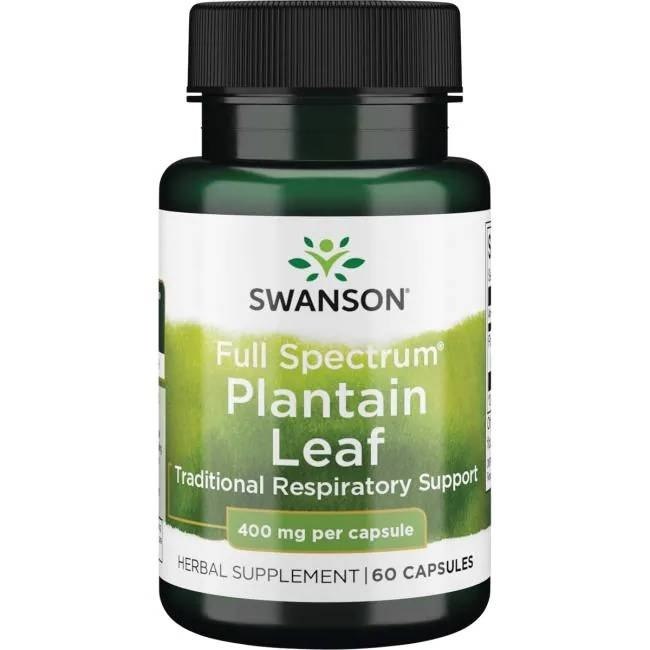 Swanson - Fullspektrum Plantainblad, 400 mg - 60 kapslar | Vitaminer och mineralerHälsa och välbefinnandeÖrttillskottHälsokost | Apoteka