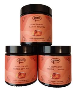 GSM MUMIO Amber flame of health - candle with amber pieces (120 ml)