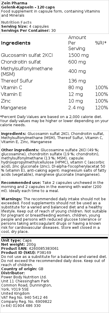 Zein Pharma - Ledkapslar, 120 kapslar - Bild 2