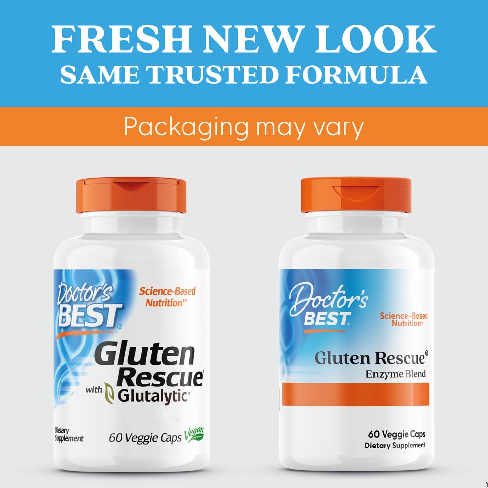 Doctor's Best - Gluten Rescue med Glutalytic, 60 vegetabiliska kapslar - Bild 5