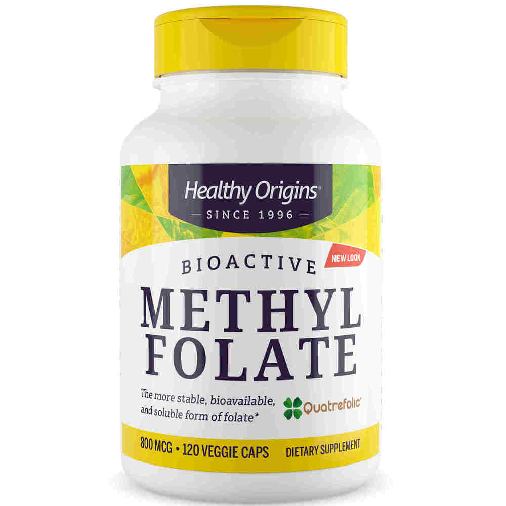 Healthy Origins - Metylfolat, 800 mcg, 120 kapslar - Bild 2