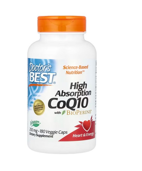 Doctors Best - Högeffektivt CoQ10 med BioPerine, 200 mg - 180 kapslar | Vitaminer och mineralerHälsa och välbefinnandeHälsokostVeganska produkter | Apoteka