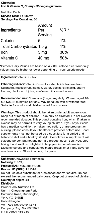 kirsebær - 30 veganske gummies