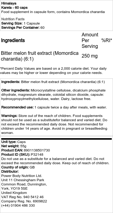 Karela - Karela, 60 kapslar - Bild 2