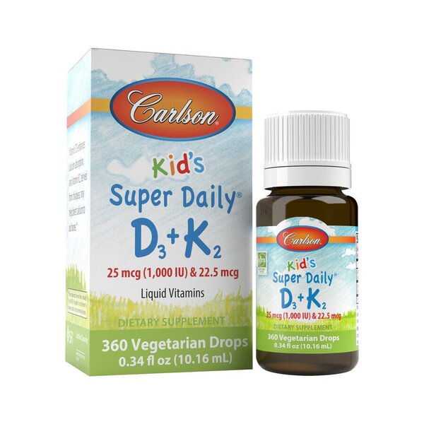 Carlson Labs - Barns Super Dagliga D3 + K2, 10 ml | Vitaminer och mineralerHälsa och välbefinnandeHälsokostNordisk vitalitet | Apoteka