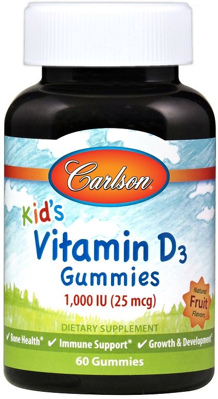 Carlson Labs - Barns Vitamin D3 Gummies, 1000 IE Naturlig Frukt - 60 gummibjörnar | Vitaminer och mineralerHälsa och välbefinnandeVitamin DBarns hälsaD3 | Apoteka