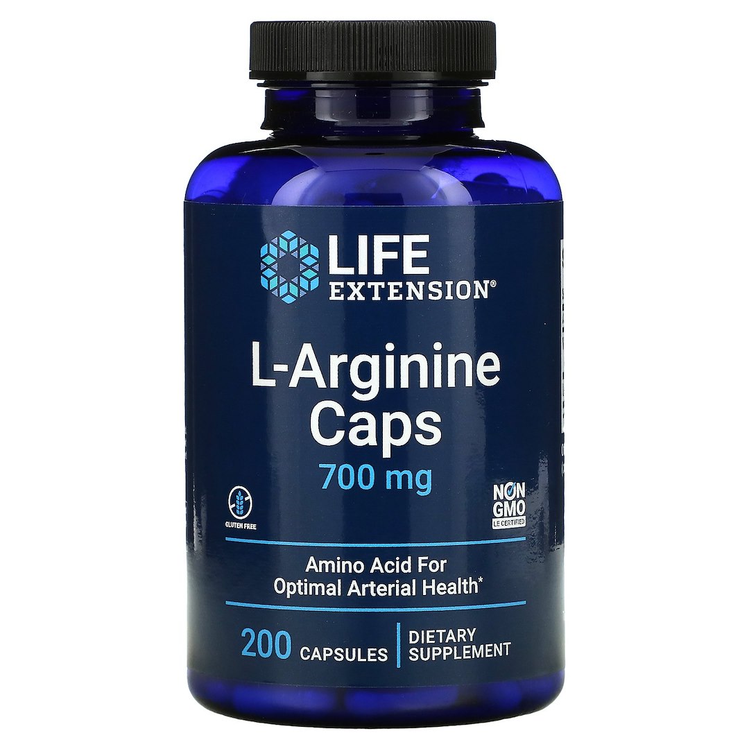 Life Extension - L-Arginin Kapslar, 700 mg - 200 kapslar | Vitaminer och mineralerAminosyror och BCAAIndividuella aminosyrorHälsokostFitness och träningL-arginin | Apoteka