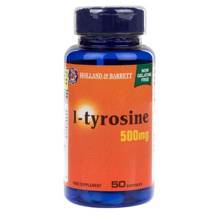 Holland &amp; Barrett - L-Tyrosin, 500 mg, 50 kapslar | Aminosyror och BCAAIndividuella aminosyrorHälsokostFitness och träningL-tyrosin | Apoteka
