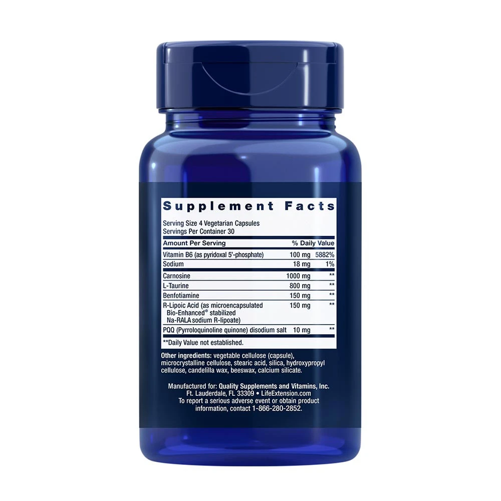 Life Extension - Mitokondriell Energioptimerare med PQQ, 120 vegkapslar - Bild 2