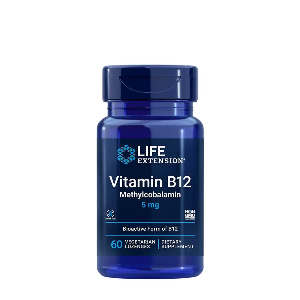 Life Extension - Vitamin B12 Metylkobalamin, 5 mg, 60 sugtabletter | Vitaminer och mineralerEnstaka vitaminer | Apoteka