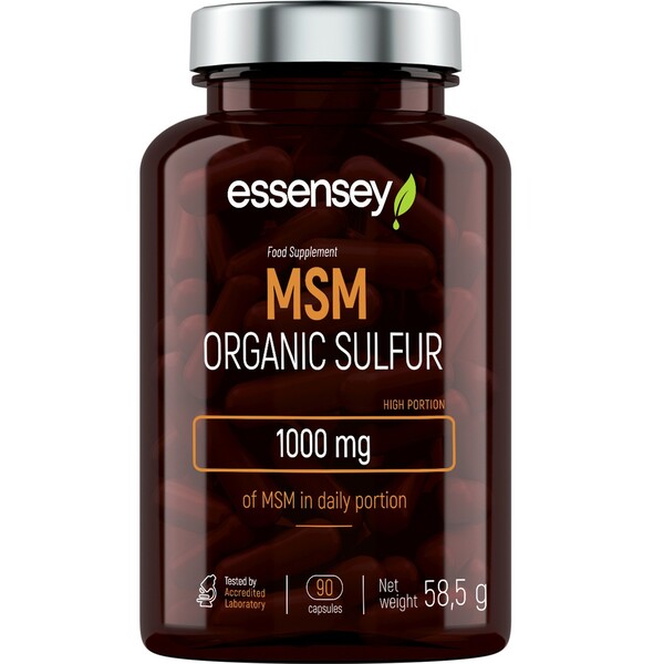 Essensey - MSM Svavel, 1000 mg, 90 kapslar | Vitaminer och mineralerVeganska produkterHälsokostMSM | Apoteka