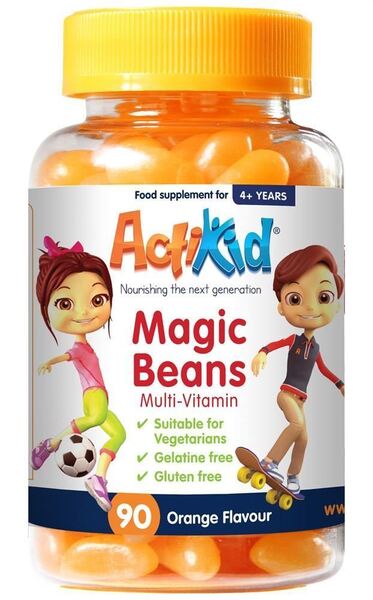 ActiKid - Magic Beans Multivitamin, Apelsin - 90 tuggummier | Vitaminer och mineralerHälsa och välbefinnandeMultivitaminer | Apoteka