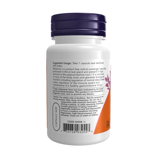 NOW - Melatonin, 3 mg - 60 vcaps - Bild 3