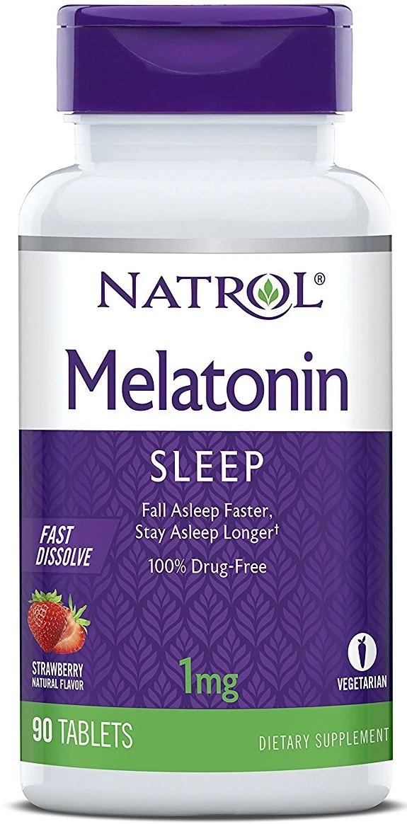 Natrol - Snabblösande Melatonin, 1 mg, 90 tabletter
