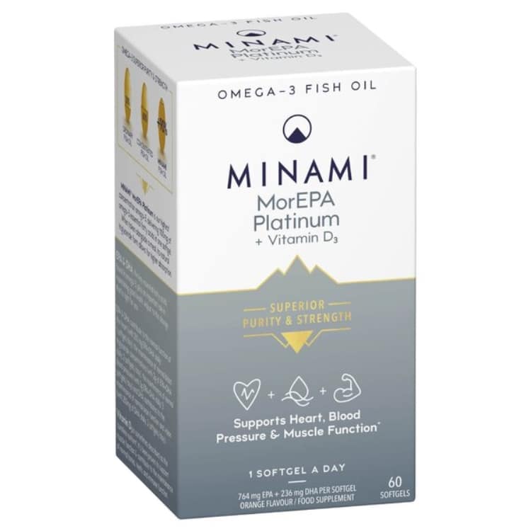 Minami - MorEPA Platinum + Vitamin D3, 60 mjukkapslar | Vitaminer och mineralerVissa vitaminerD-vitaminOmegas - EFA - CLA - oljorOmega och fiskoljaHälsokostD3 | Apoteka