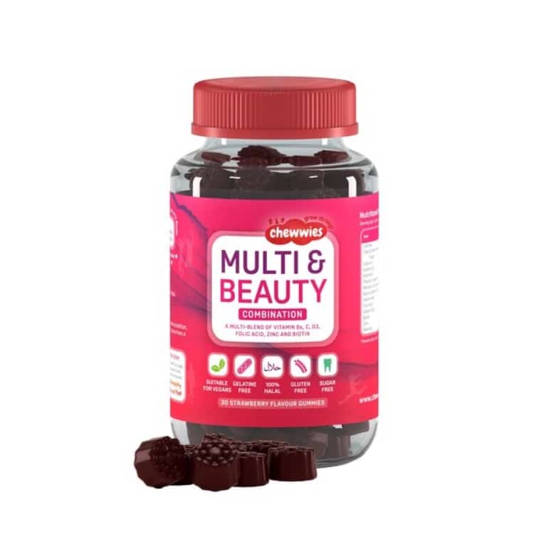 Chewwies - Multi &amp; Beauty, Jordgubb, 30 gummibjörnar | Vitaminer och mineralerHälsa och välbefinnandeMultivitaminer | Apoteka