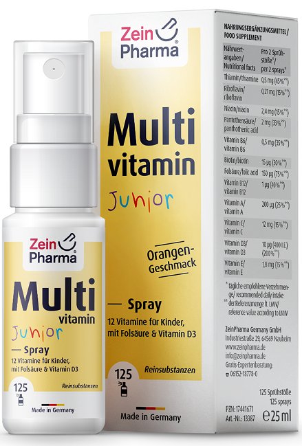 Zein Pharma - Multivitamin Junior Spray, 25 ml | Vitaminer och mineralerVeganska produkterMultivitaminerHälsokost | Apoteka