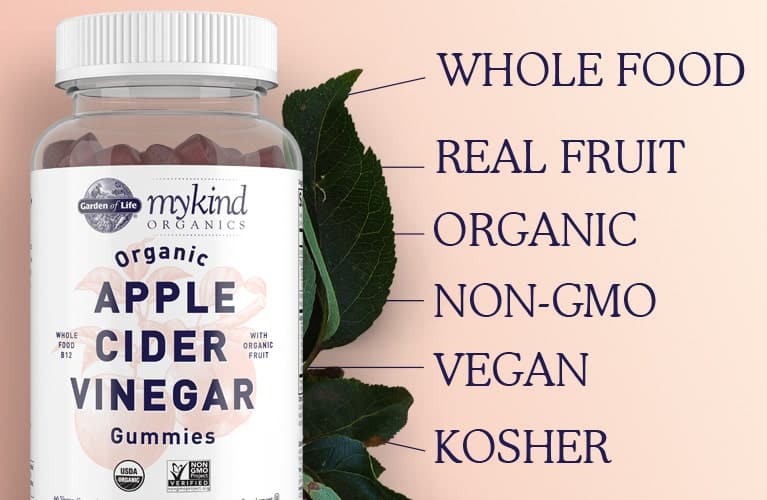 Garden of Life - Mykind Organics Äppelcidervinägergummier, 60 veganska gummier - Bild 7