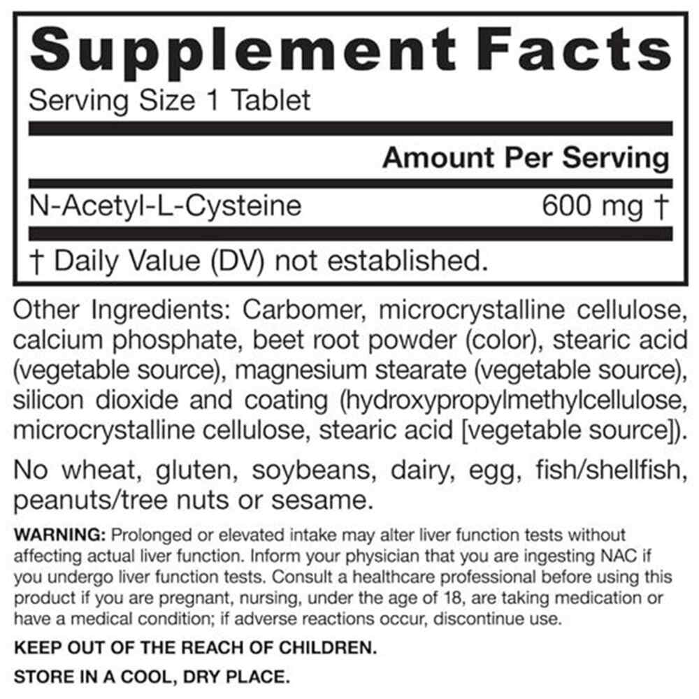 Jarrow Formulas - N-A-C Sustain, 600 mg - 60 tabletter - Bild 3