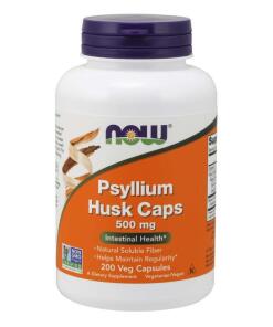 NOW Psyllium Husk 500 mg (200 Veg Capsules)