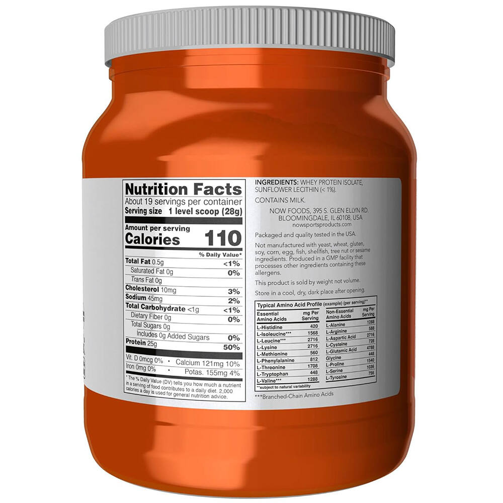 NOW Foods - Vassleproteinisolat, 544 g, Osmaksatt - Bild 5