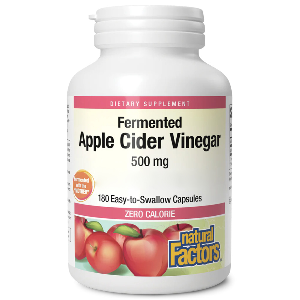 Natural Factors - Äppelcidervinäger, 500 mg, 180 kapslar - Bild 2