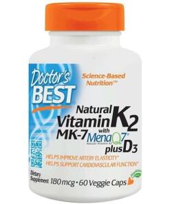 Natural Vitamin K2 MK7 with MenaQ7 plus D3
