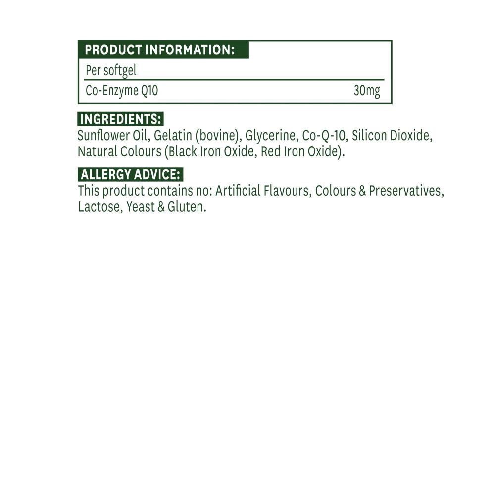 Natures Aid - Co-Enzym Q10, 30 mg (30 mjukkapslar) - Bild 2