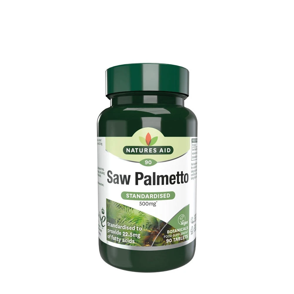 Natures Aid - Saw Palmetto Standardiserad, 500 mg (90 tabletter) | Hälsokost | Apoteka