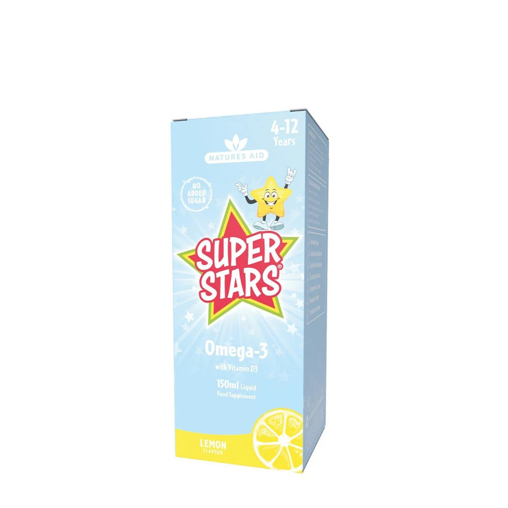 Natures Aid - Super Stars Omega-3, Citronsmak, 150 ml | Hälsokost | Apoteka
