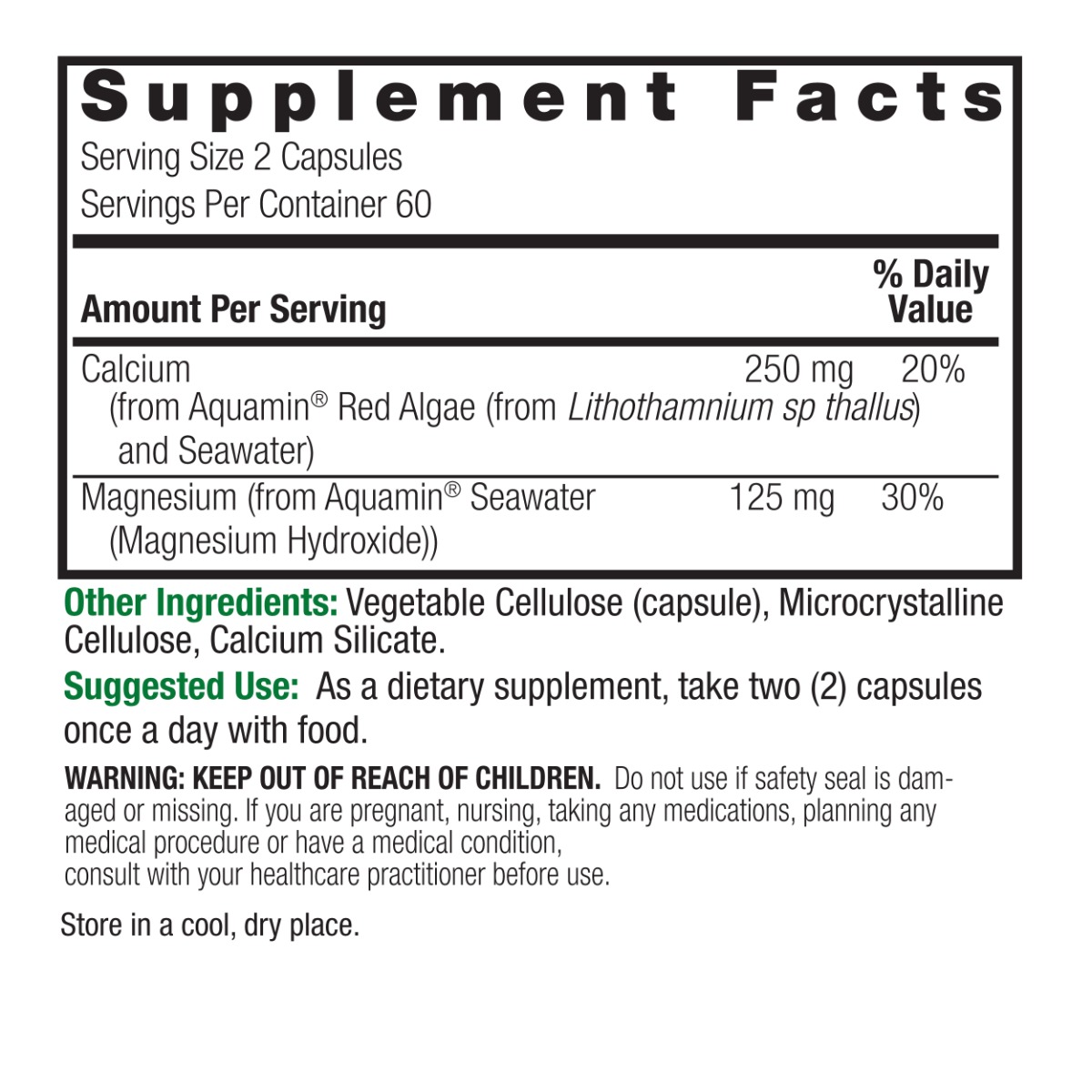 Nature's Answer - Marine Based Cal-Mag, 120 kapslar - Bild 4